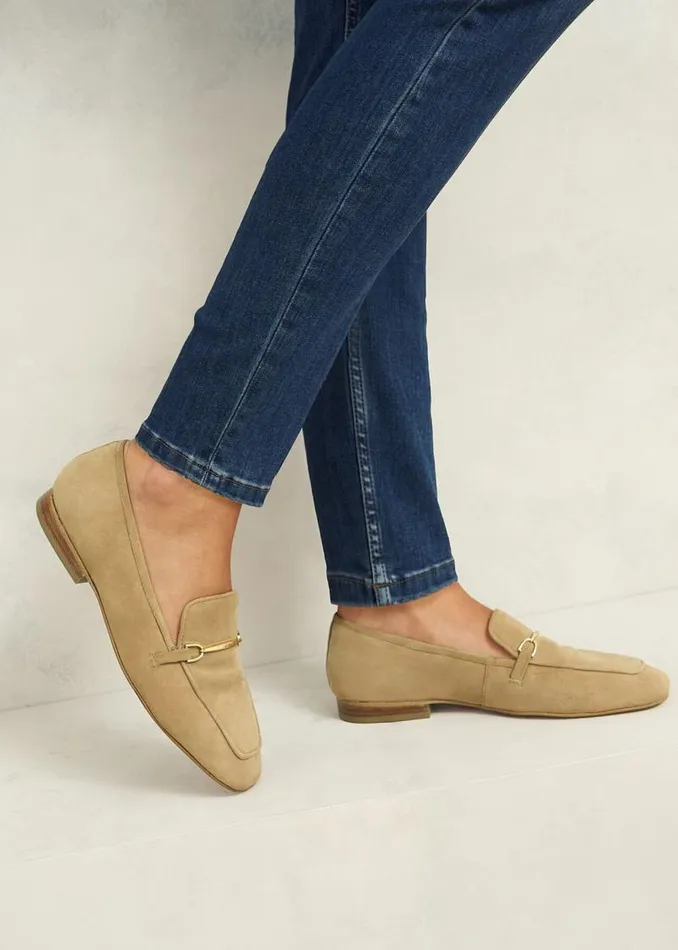 Women HOBBS Flats Raegan Suede Loafers Camel
