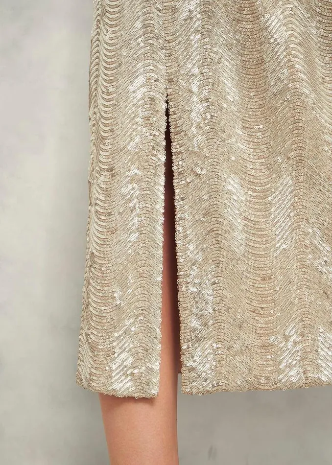 Women HOBBS Skirts Marlowe Sequin Skirt Silver