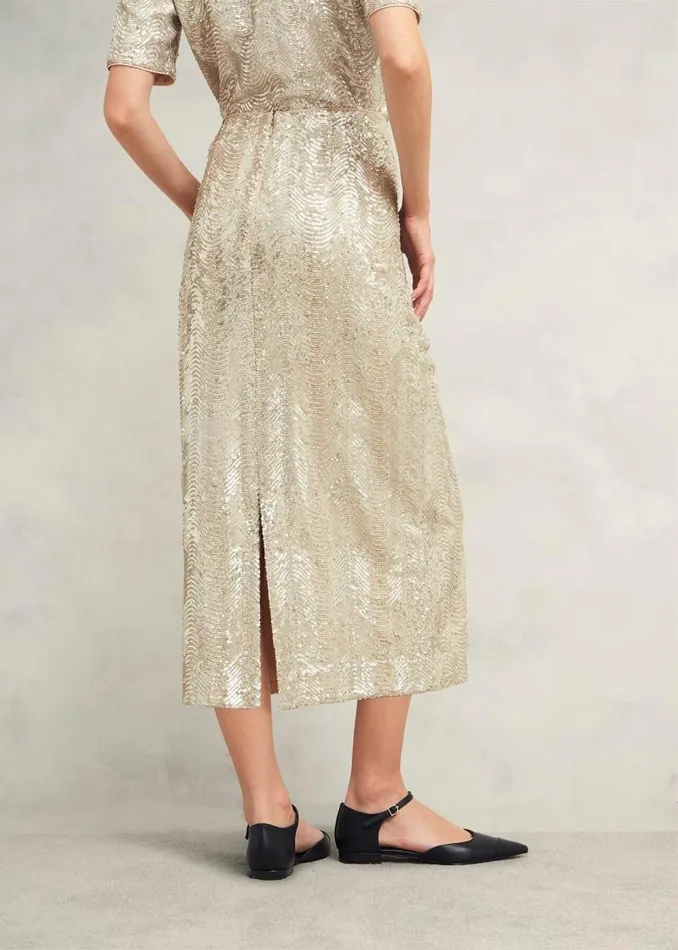 Women HOBBS Skirts Marlowe Sequin Skirt Silver