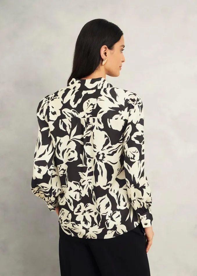 Women HOBBS Tops Askham Shirt Black Cream
