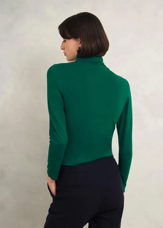 Women HOBBS Tops Mischa Roll Neck Top Agate Green