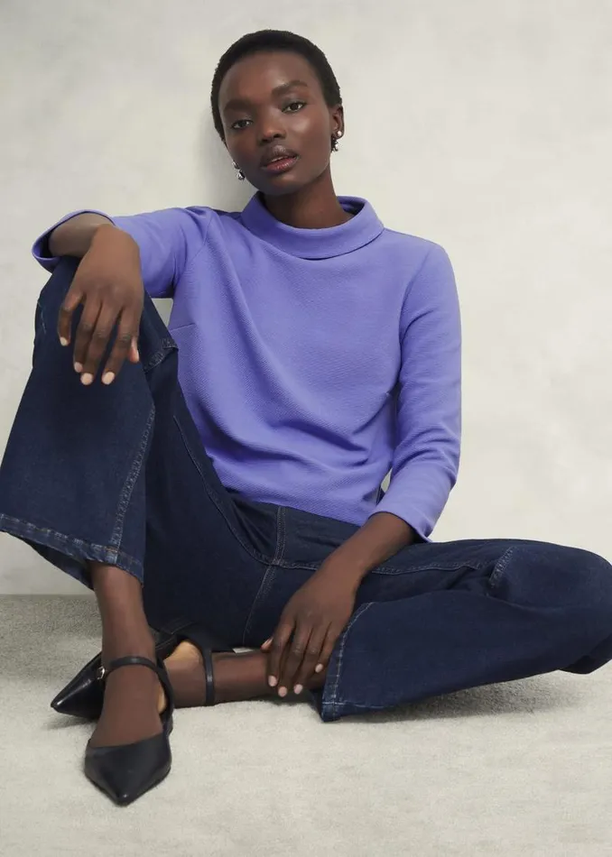 Women HOBBS Tops Tali Textured Top Deep Sky Blue