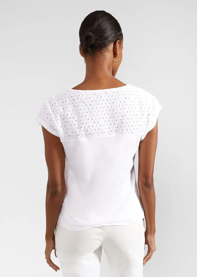Women HOBBS Tops Thea Cotton Broderie Top White