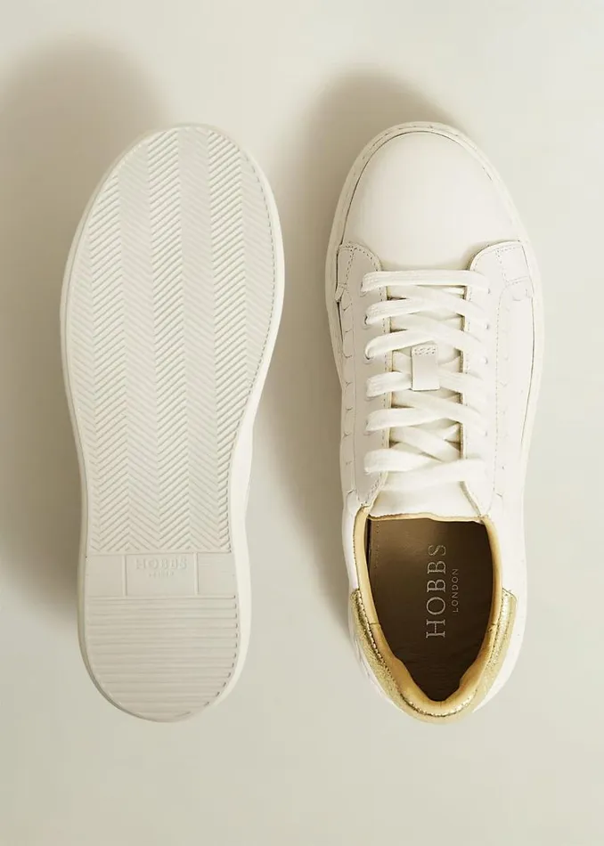 Women HOBBS Trainers Dannie Leather Trainers White