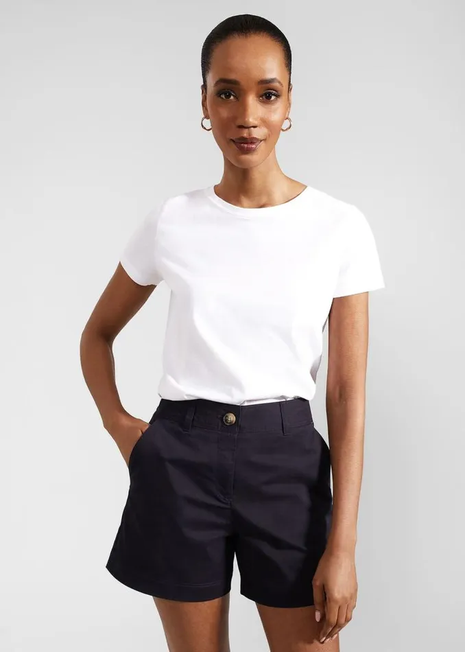Women HOBBS Trousers Carla Shorts Navy