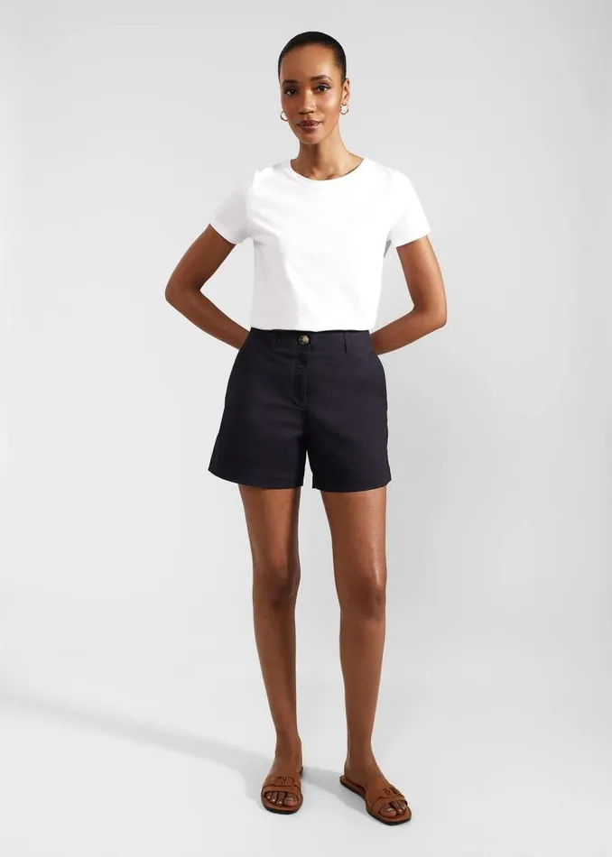 Women HOBBS Trousers Carla Shorts Navy