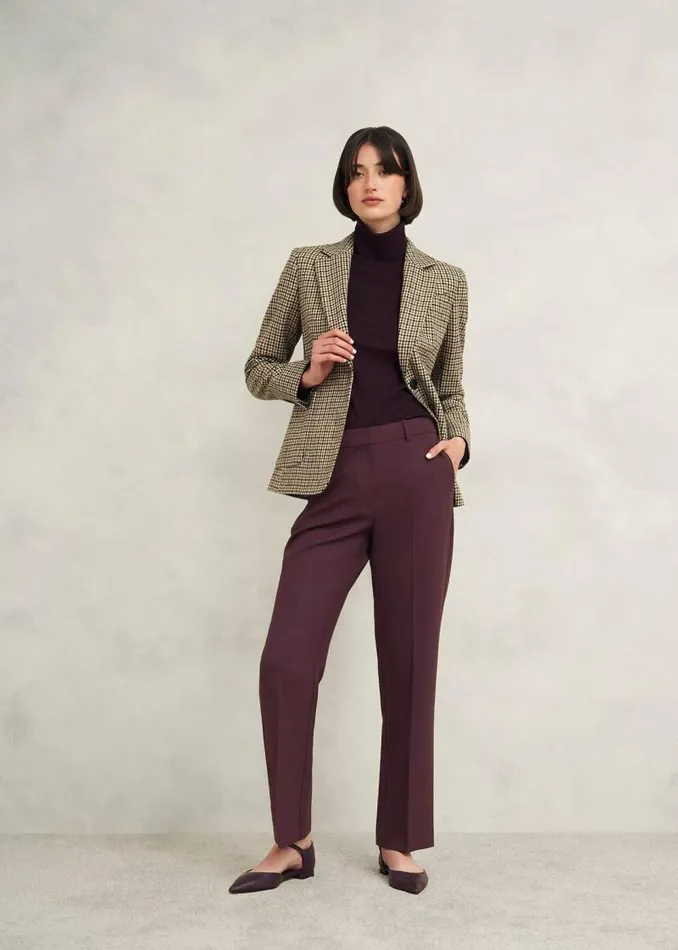 Women HOBBS Trousers Gerrie Straight Trousers Malbec Purple