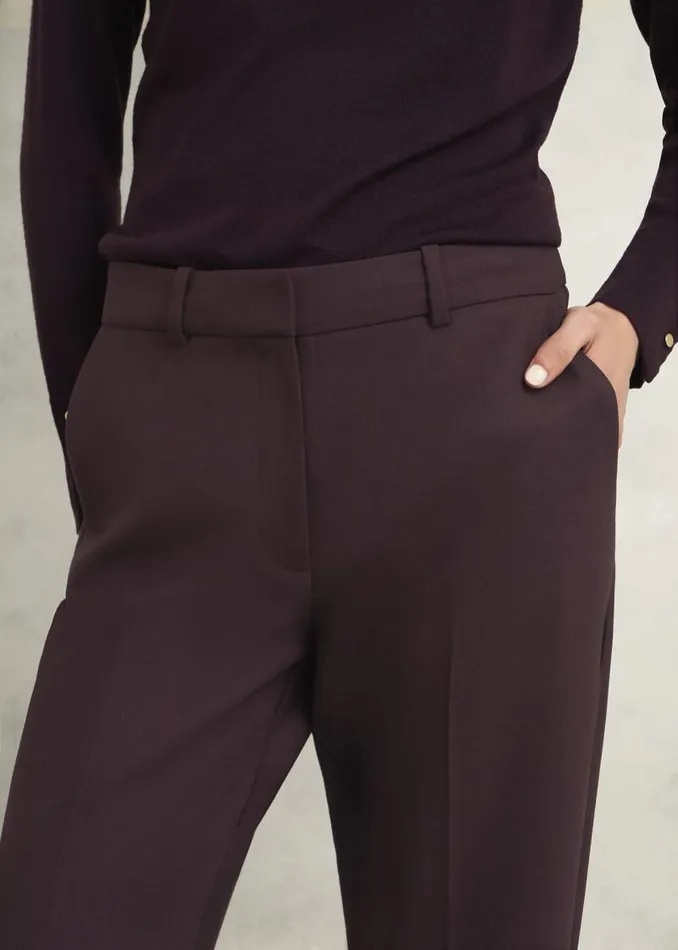Women HOBBS Trousers Gerrie Straight Trousers Malbec Purple