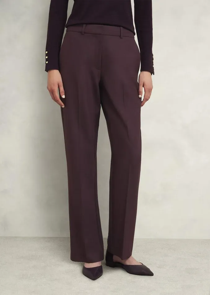 Women HOBBS Trousers Gerrie Straight Trousers Malbec Purple