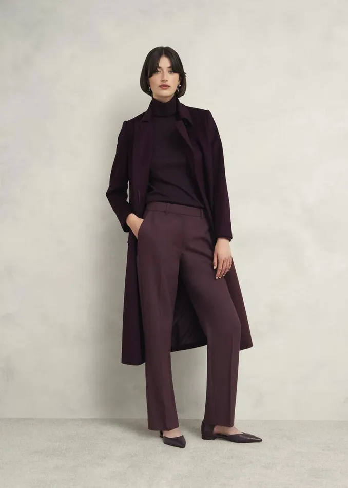 Women HOBBS Trousers Gerrie Straight Trousers Malbec Purple