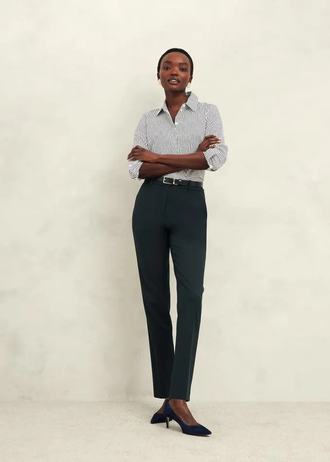 Women HOBBS Trousers Linda Tapered Trousers Deep Pine Green