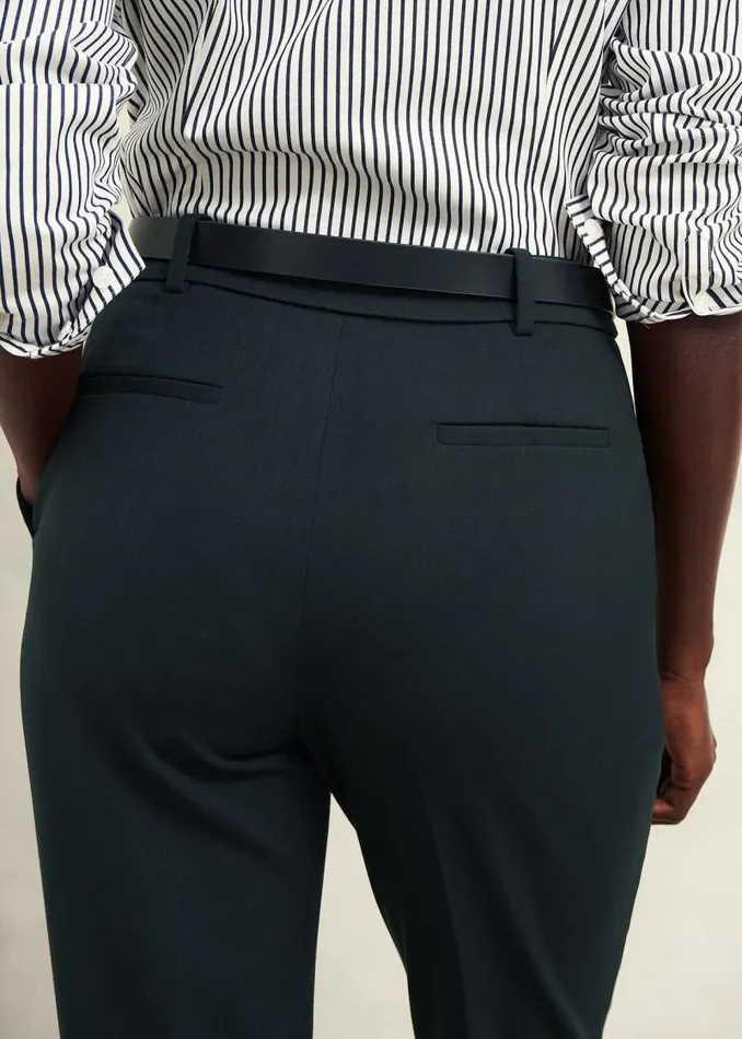 Women HOBBS Trousers Linda Tapered Trousers Deep Pine Green