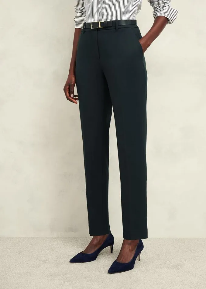 Women HOBBS Trousers Linda Tapered Trousers Deep Pine Green