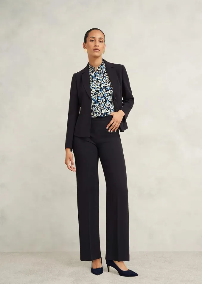 Women HOBBS Trousers Mel Wide Trouser Navy