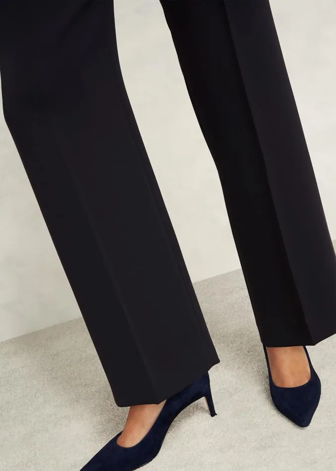 Women HOBBS Trousers Mel Wide Trouser Navy