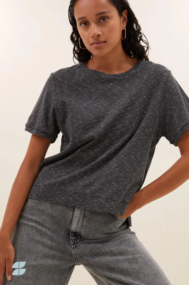 Women Hope Thin Stripe Top Jet Black Bybar Tops and Shirts