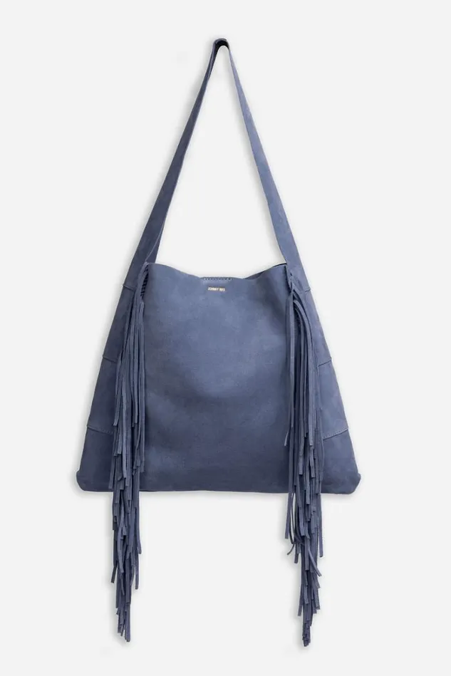 Women ITALIAN SUEDE FRINGE HOBO Serenity Johnny Was Handbags