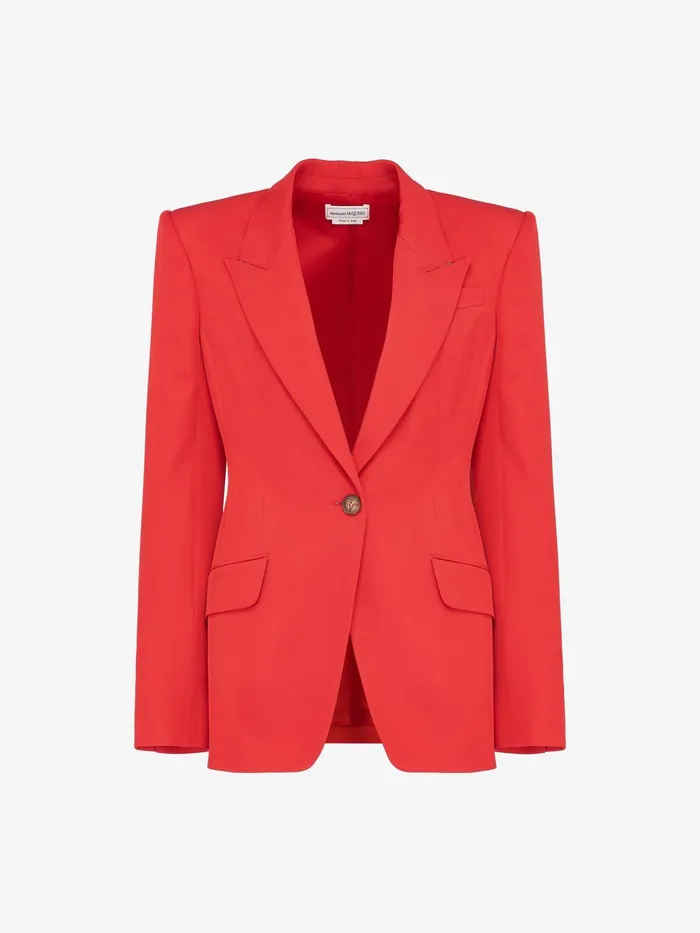 Women Jackets Alexander McQueen SingleBreasted Jacket Lust Red