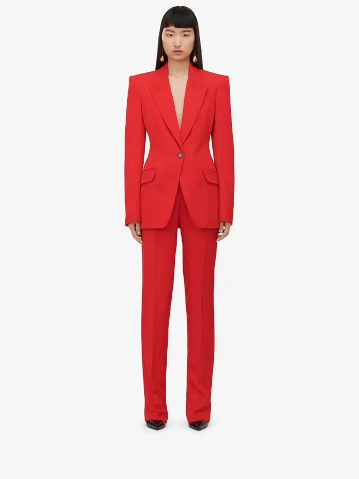 Women Jackets Alexander McQueen SingleBreasted Jacket Lust Red