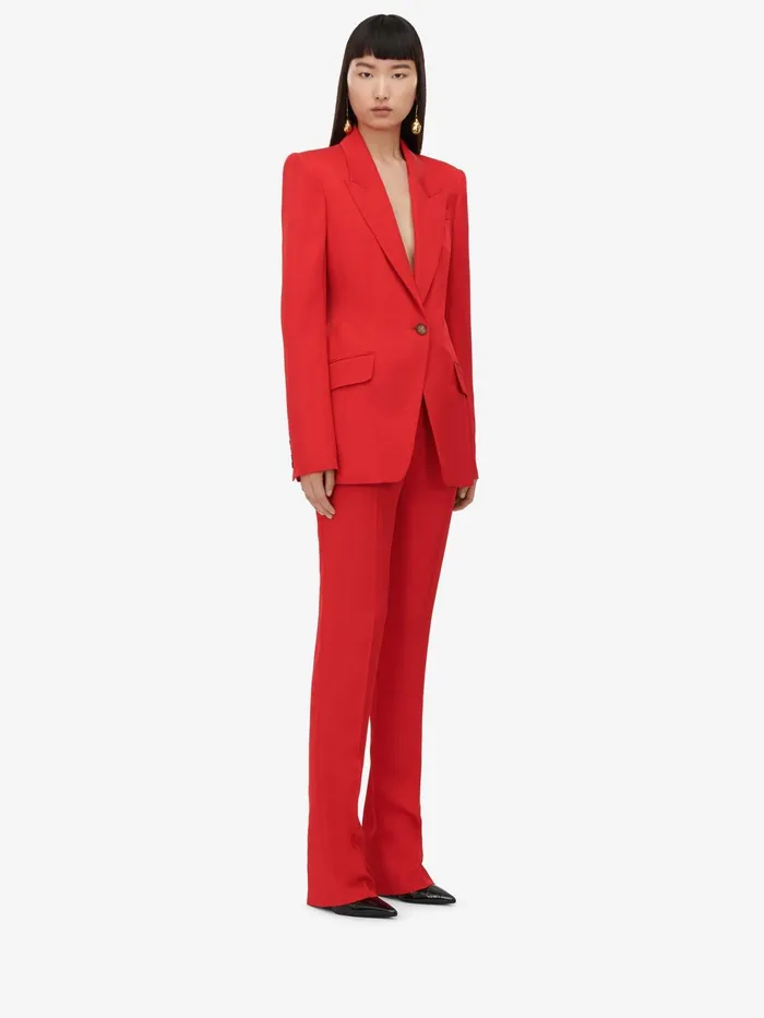 Women Jackets Alexander McQueen SingleBreasted Jacket Lust Red
