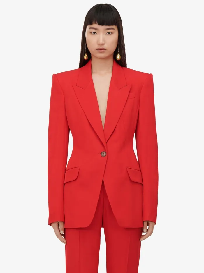 Women Jackets Alexander McQueen SingleBreasted Jacket Lust Red