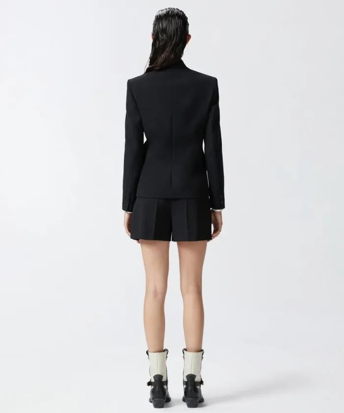Women Jackets Pinko Black Singlebreasted Wool Twill Blazer Limo Black Women Jackets Pinko Black Singlebreasted Wool Twill Blazer Limo Black