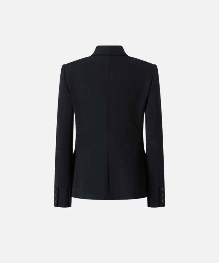 Women Jackets Pinko Black Singlebreasted Wool Twill Blazer Limo Black Women Jackets Pinko Black Singlebreasted Wool Twill Blazer Limo Black