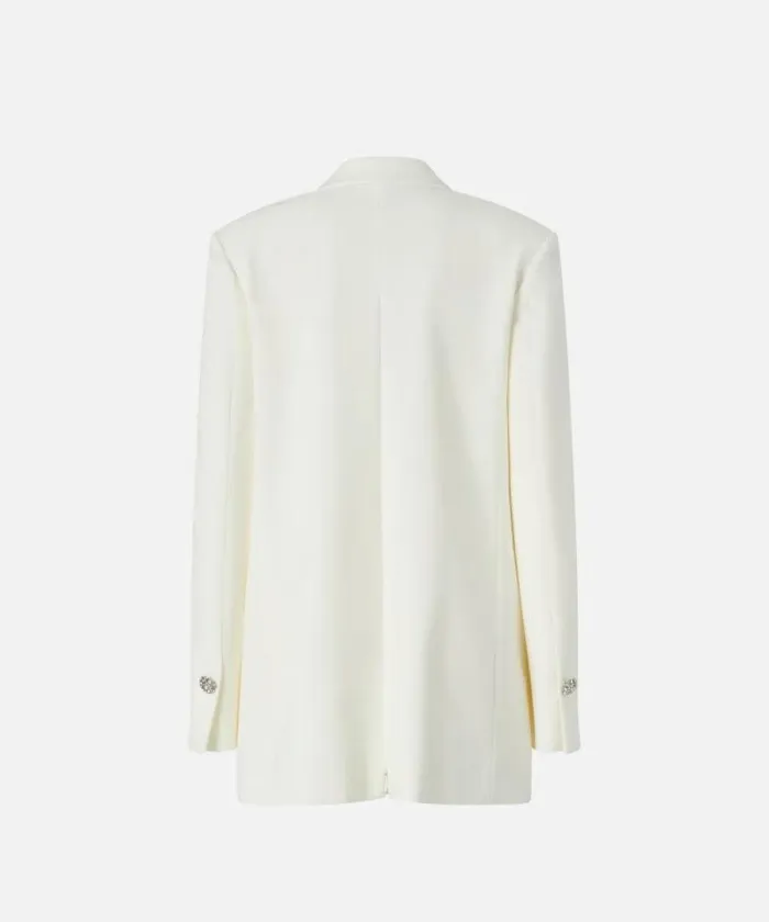 Women Jackets Pinko Elegant Blazer With Jewel Buttons Snow White Women Jackets Pinko Elegant Blazer With Jewel Buttons Snow White