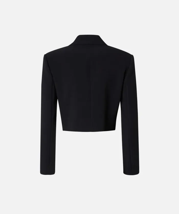 Women Jackets Pinko Short Jacket In Crpe Fabric With Zip Limo Black Women Jackets Pinko Short Jacket In Crpe Fabric With Zip Limo Black