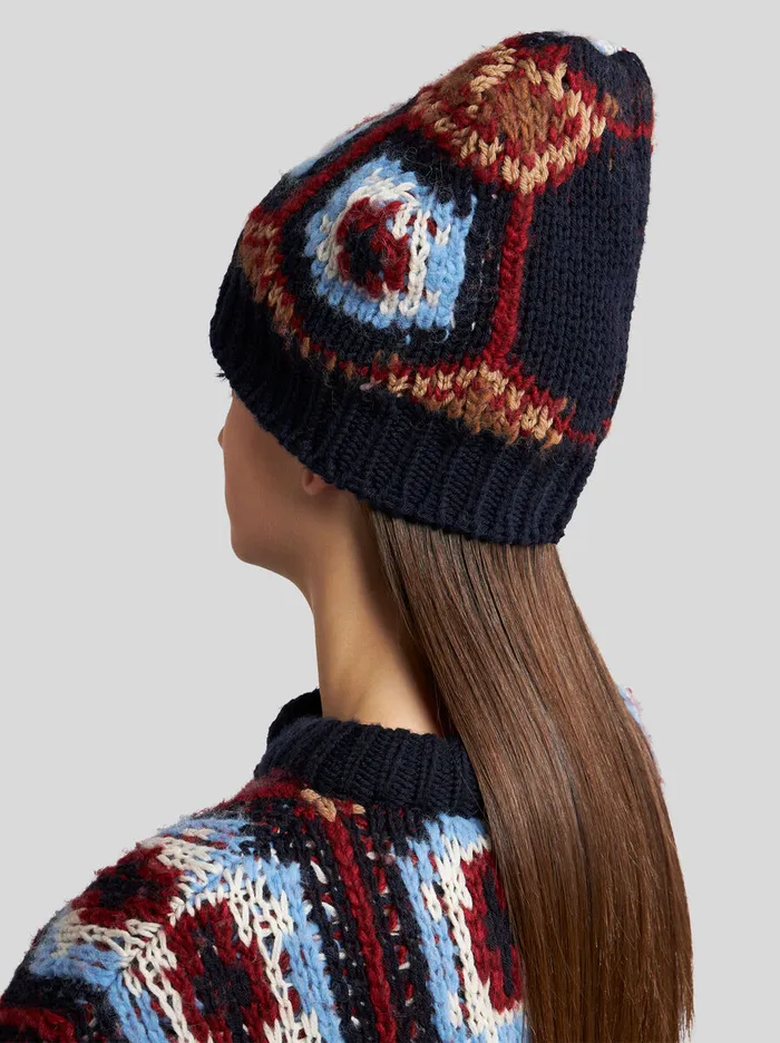 Women Jacquard Hat Etro Hats And Gloves