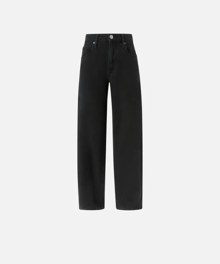 Women Jeans Pinko Balloonfit Jeans In Soft Bull Denim Limo Black