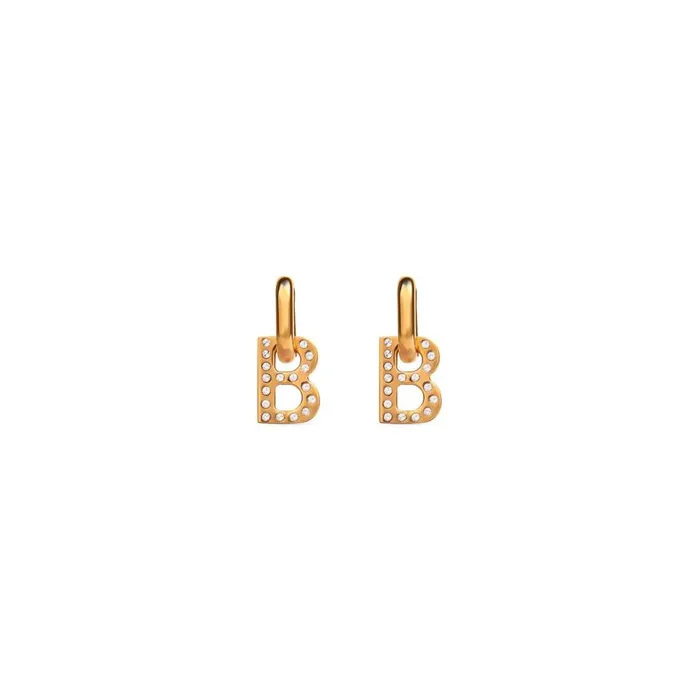 Women Jewellery Balenciaga B Chain Xs Earrings In Gold