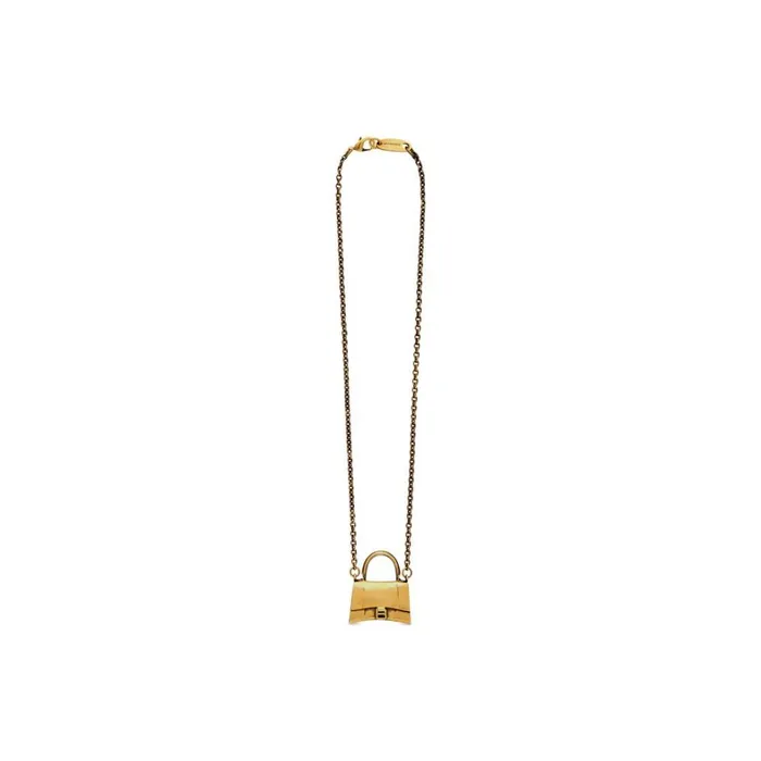 Women Jewellery Balenciaga Bag Necklace In Antique Gold