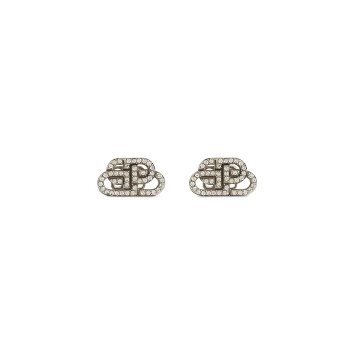 Women Jewellery Balenciaga Bb Xs Stud Earrings In Crystalsilver