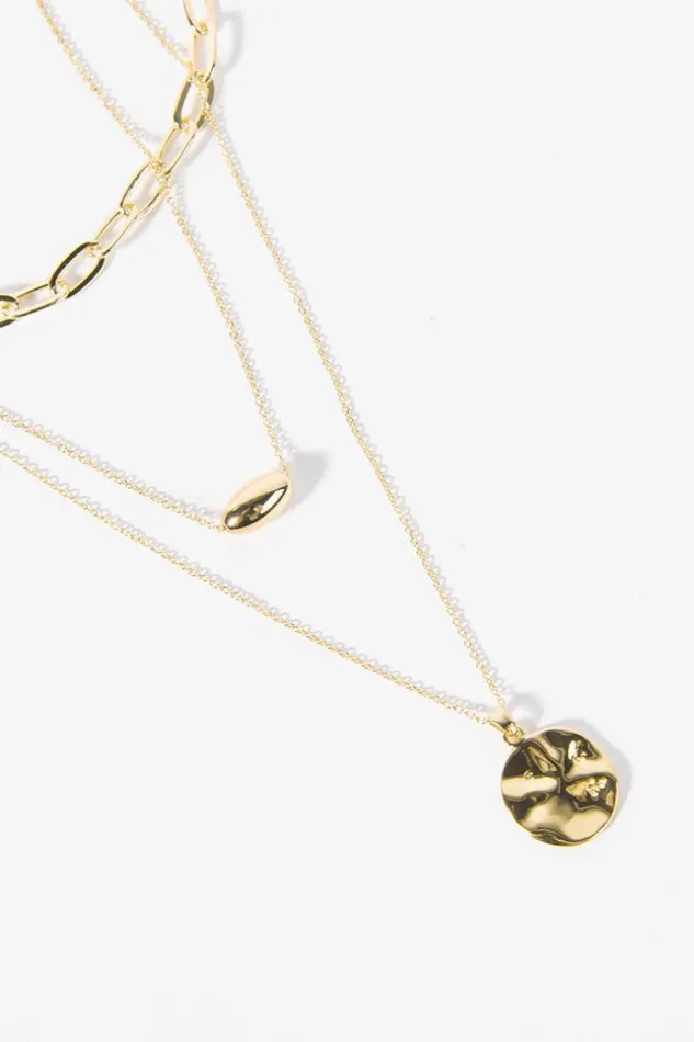 Women Jewellery Cupshe Pinky Promise Gold Geometric Metal Necklace Multicolor