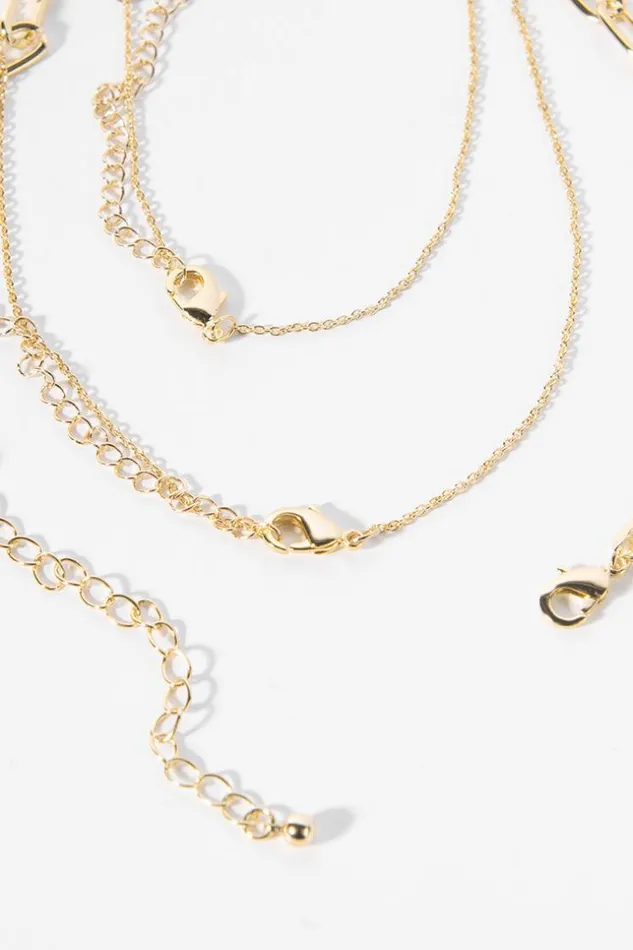 Women Jewellery Cupshe Pinky Promise Gold Geometric Metal Necklace Multicolor