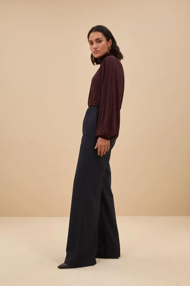 Women Jojo Roll Melange Stripe Top Pecan Bybar Tops and Shirts