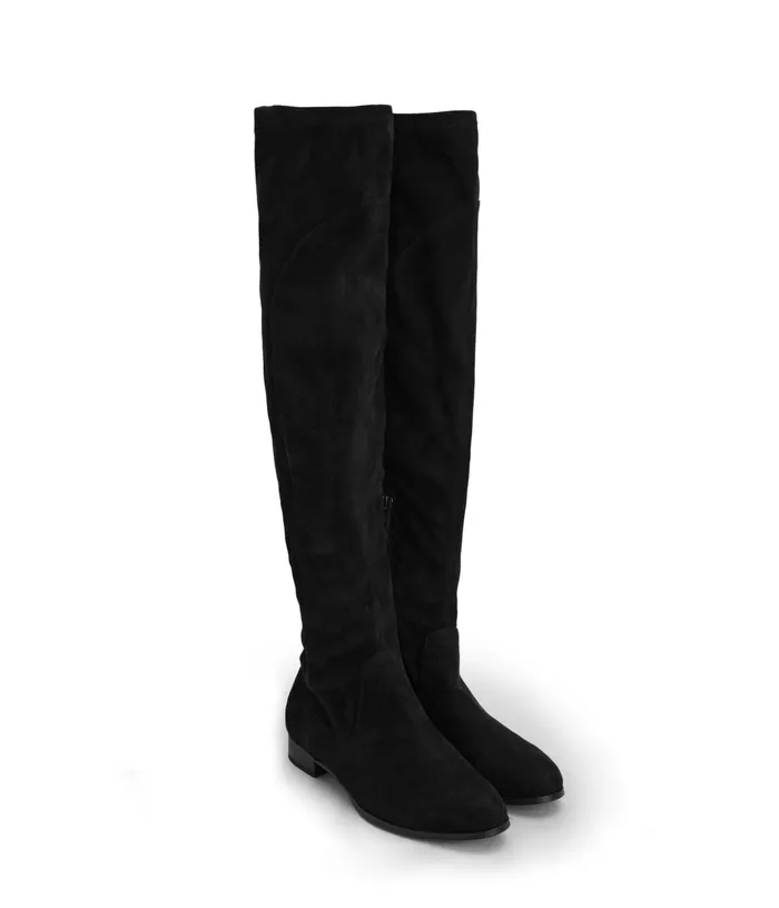 Women Kallya Vegan Over The Knee Boots Black Matt and Nat Boots