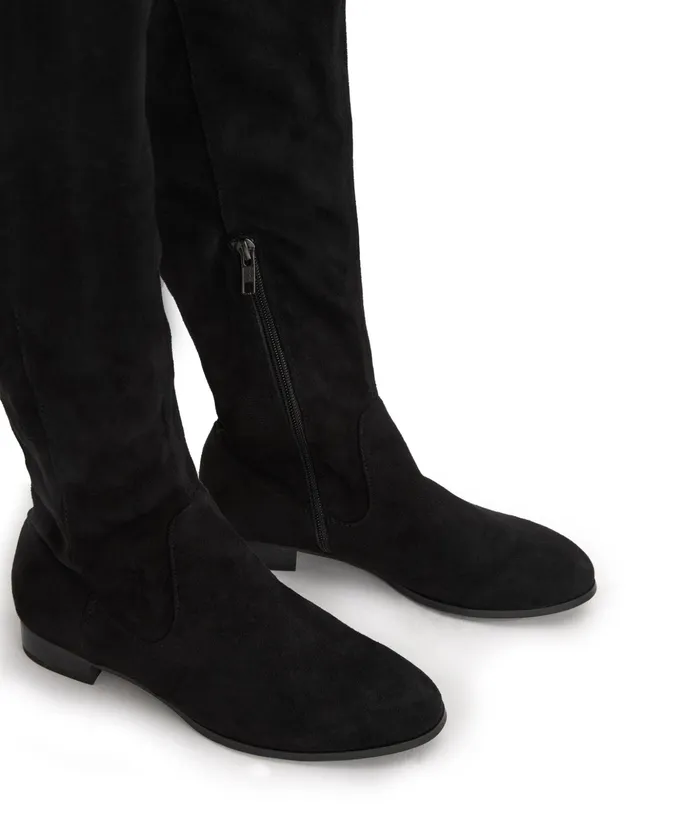 Women Kallya Vegan Over The Knee Boots Black Matt and Nat Boots