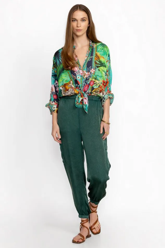Women KHAY VISCOSE JOGGER PANT Jade Johnny Was Bottoms Women KHAY VISCOSE JOGGER PANT Jade Johnny Was Bottoms