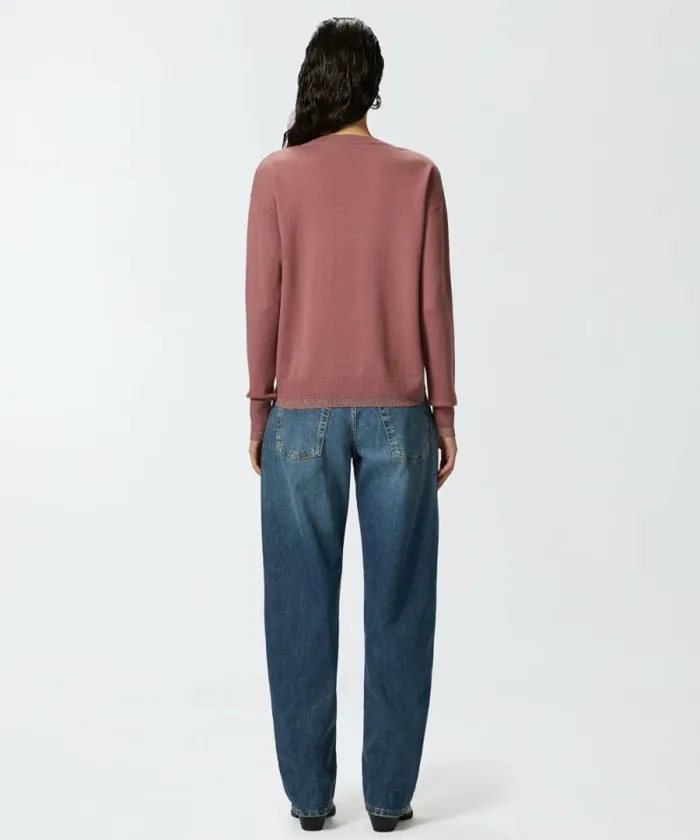 Women Knitwear Pinko Knit Cashmereblend Pullover With Lurex Nostalgia Rose Women Knitwear Pinko Knit Cashmereblend Pullover With Lurex Nostalgia Rose