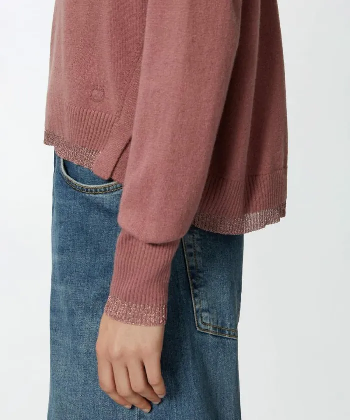 Women Knitwear Pinko Knit Cashmereblend Pullover With Lurex Nostalgia Rose Women Knitwear Pinko Knit Cashmereblend Pullover With Lurex Nostalgia Rose