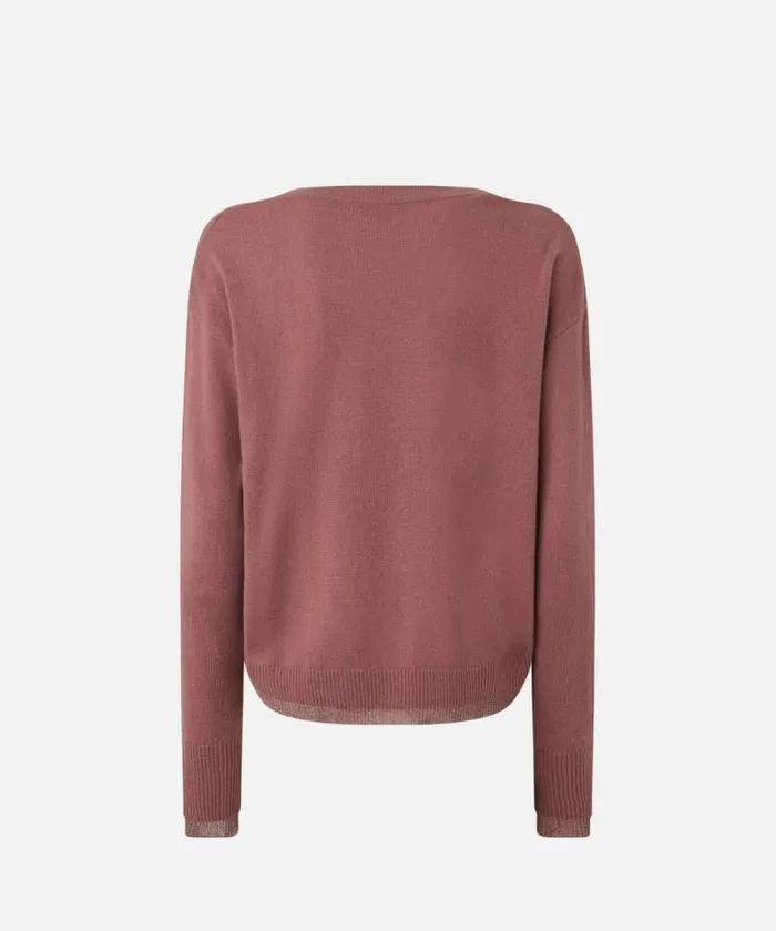 Women Knitwear Pinko Knit Cashmereblend Pullover With Lurex Nostalgia Rose Women Knitwear Pinko Knit Cashmereblend Pullover With Lurex Nostalgia Rose