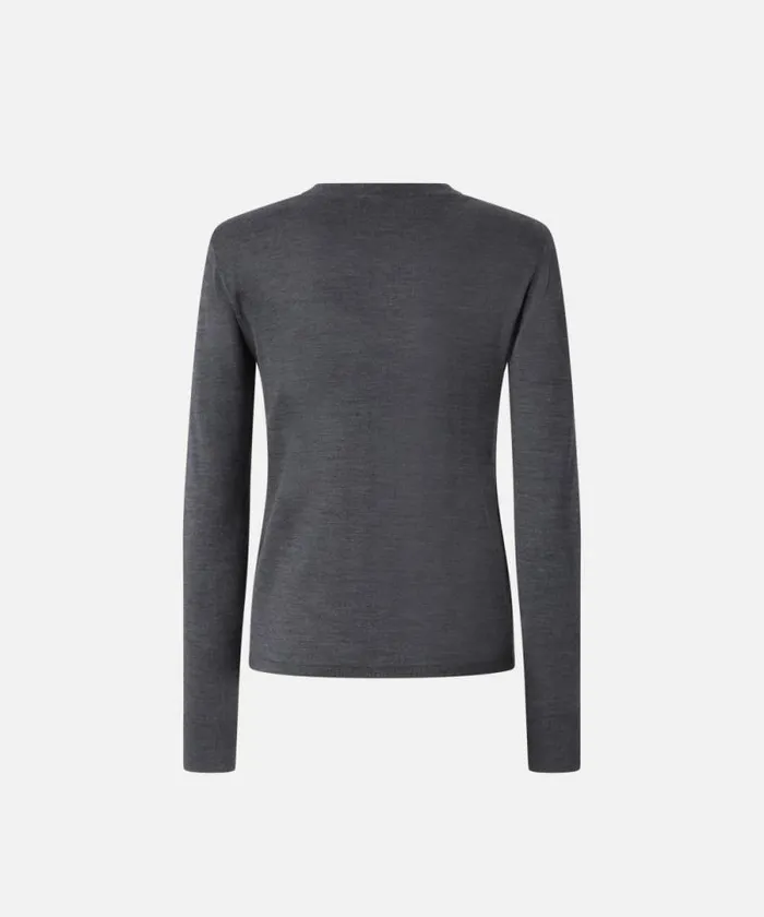 Women Knitwear Pinko Vneck Cardigan In Extrafine Wool Drizzle Grey Women Knitwear Pinko Vneck Cardigan In Extrafine Wool Drizzle Grey