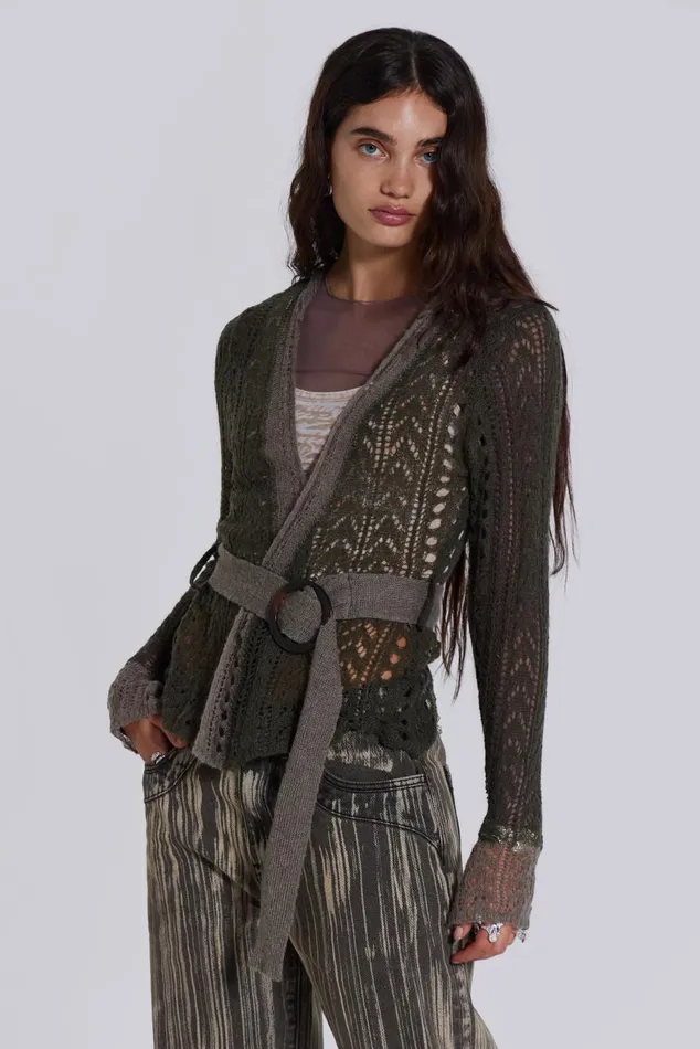 Women Kyra Hooded Knit Cardigan Jaded London Knitwear