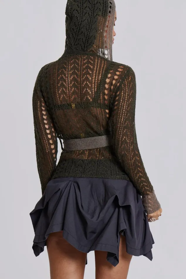 Women Kyra Hooded Knit Cardigan Jaded London Knitwear