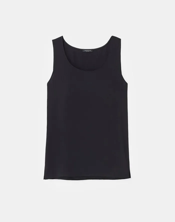 Women Lafayette 148 New York Blouses and Shirts Finnley Top In Silk Double Georgette Black1