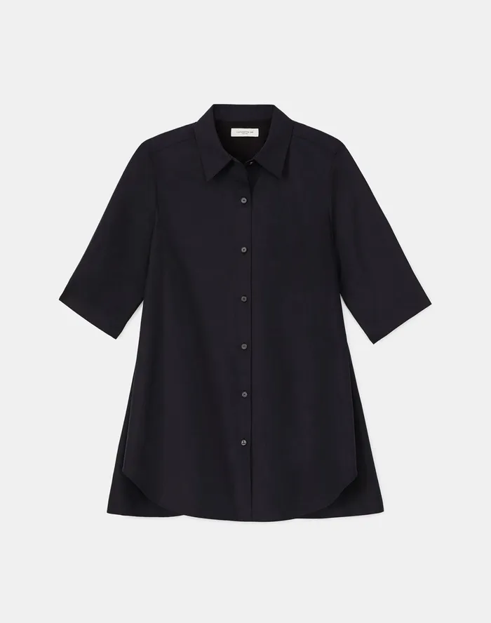 Women Lafayette 148 New York Blouses and Shirts PlusSize Sedwick Shirt In Italian Sculpted KindCotton Black
