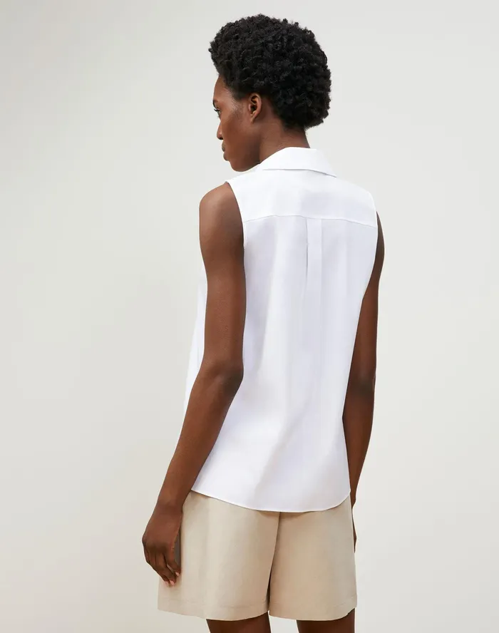 Women Lafayette 148 New York Blouses and Shirts PlusSize Siona Shirt In Italian Stretch Cotton White