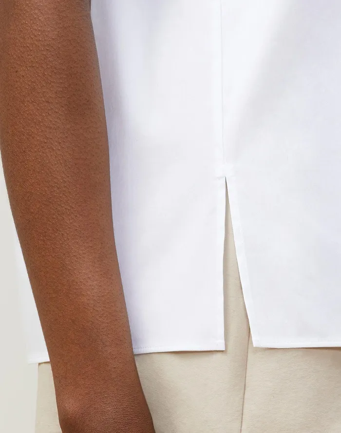 Women Lafayette 148 New York Blouses and Shirts PlusSize Siona Shirt In Italian Stretch Cotton White